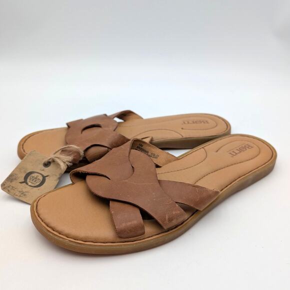 Børn Isabella Slip On Slide Sandal Women's Leather Brown/Tan Size US10M EU40.5 - Picture 1 of 10